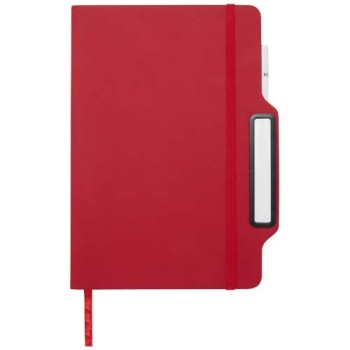 Blocco note formato A5 con copertina rigida e combinazione di penna e matita Nexus