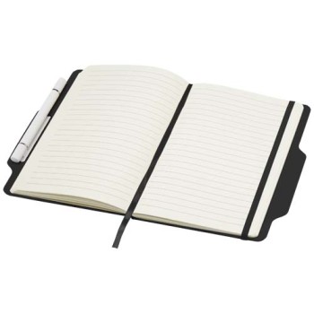 Blocco note formato A5 con copertina rigida e combinazione di penna e matita Nexus