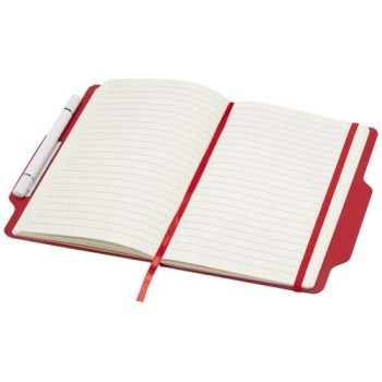 Blocco note formato A5 con copertina rigida e combinazione di penna e matita Nexus