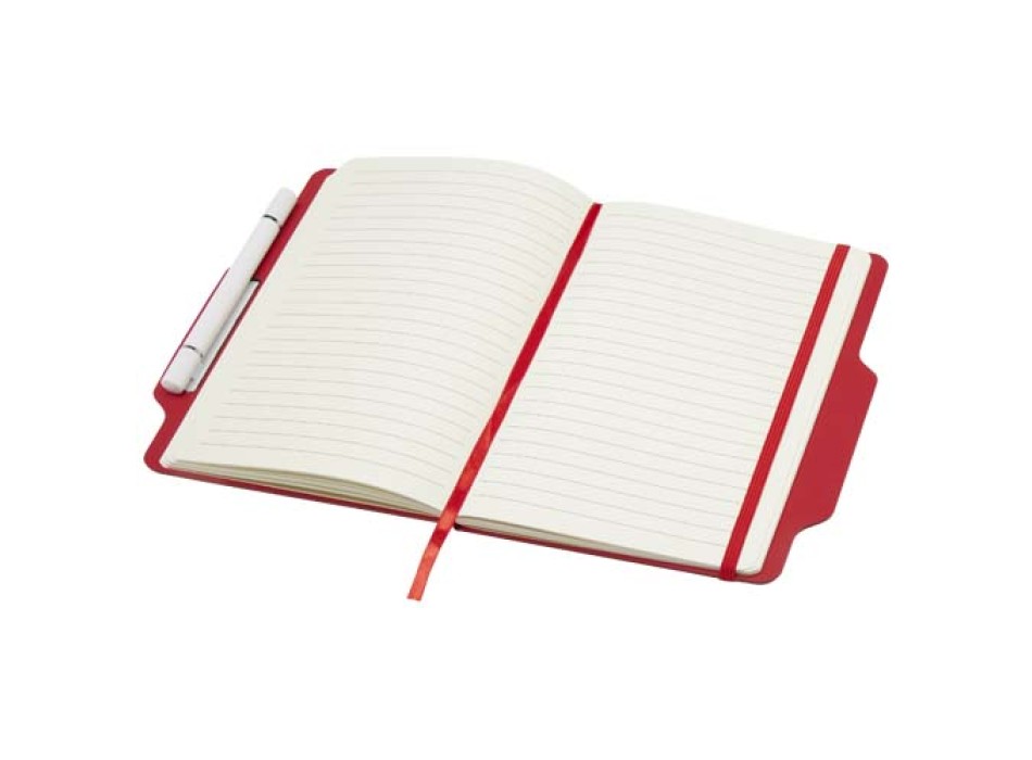Blocco note formato A5 con copertina rigida e combinazione di penna e matita Nexus