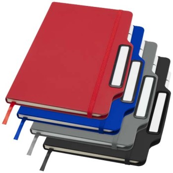 Blocco note formato A5 con copertina rigida e combinazione di penna e matita Nexus