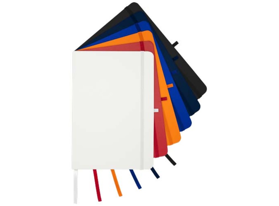 Blocco note formato A5 con copertina rigida in materiale riciclato e pagine a righe Teak