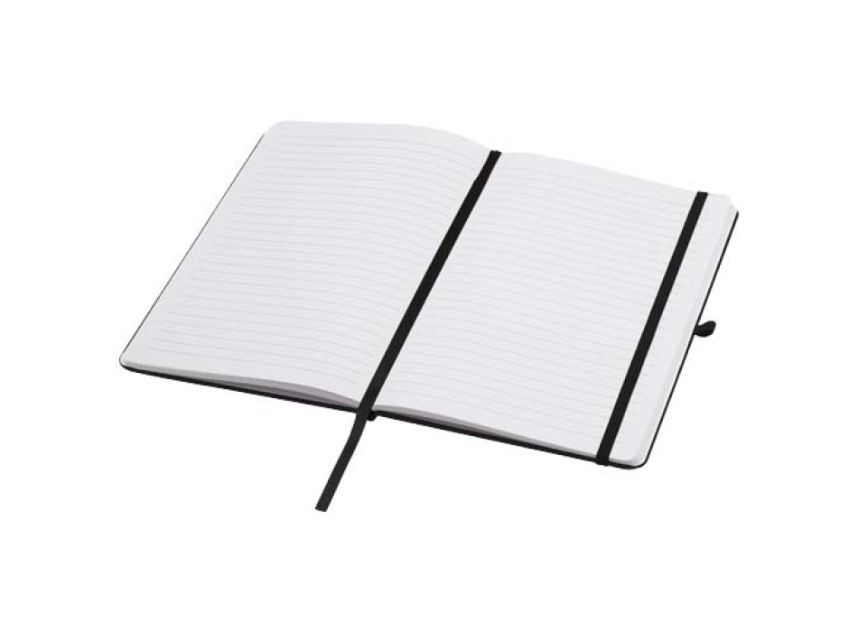 Blocco note formato A5 con copertina rigida in materiale riciclato e pagine a righe Teak