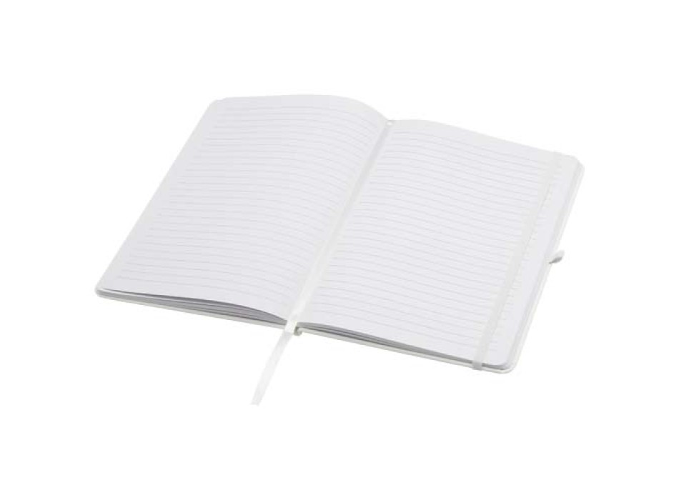Blocco note formato A5 con copertina rigida in materiale riciclato e pagine a righe Teak