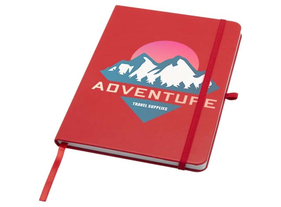 Blocco note formato A5 con copertina rigida in materiale riciclato e pagine a righe Teak