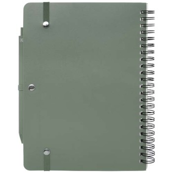 Blocco note formato A5 con copertina rigida in plastica recuperata in prossimità degli oceani e penna a sfera Thalaasa (inchiostro nero)