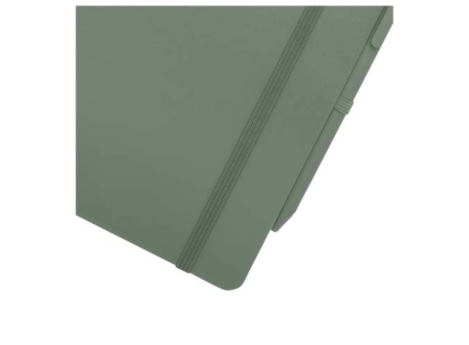 Blocco note formato A5 con copertina rigida in plastica recuperata in prossimità degli oceani e penna a sfera Thalaasa (inchiostro nero)