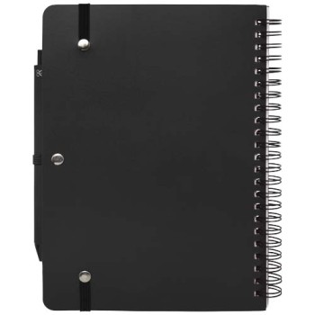 Blocco note formato A5 con copertina rigida in plastica recuperata in prossimità degli oceani e penna a sfera Thalaasa (inchiostro nero)