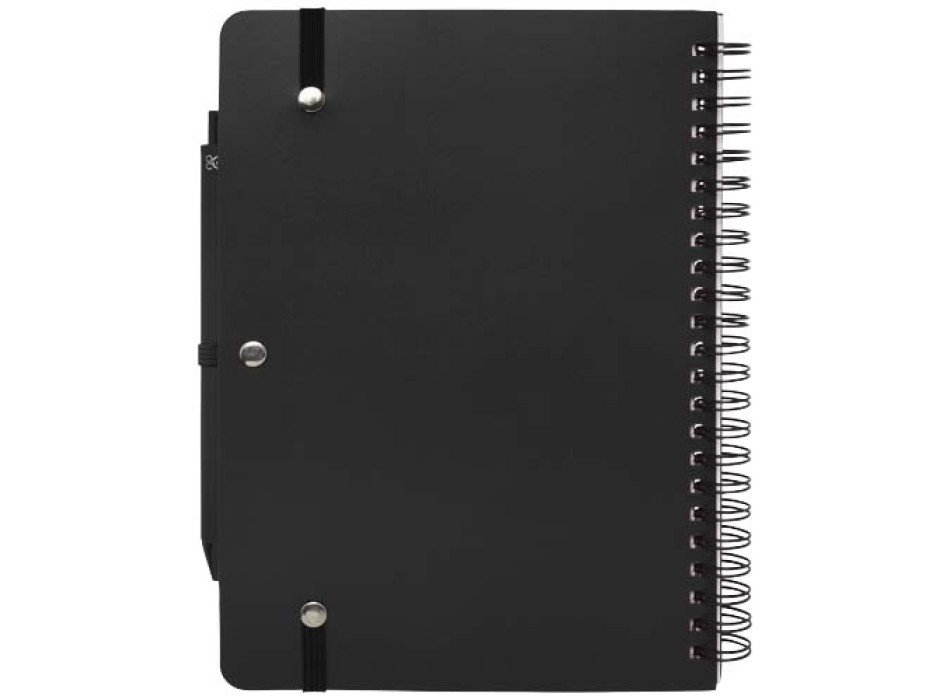Blocco note formato A5 con copertina rigida in plastica recuperata in prossimità degli oceani e penna a sfera Thalaasa (inchiostro nero)