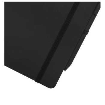 Blocco note formato A5 con copertina rigida in plastica recuperata in prossimità degli oceani e penna a sfera Thalaasa (inchiostro nero)