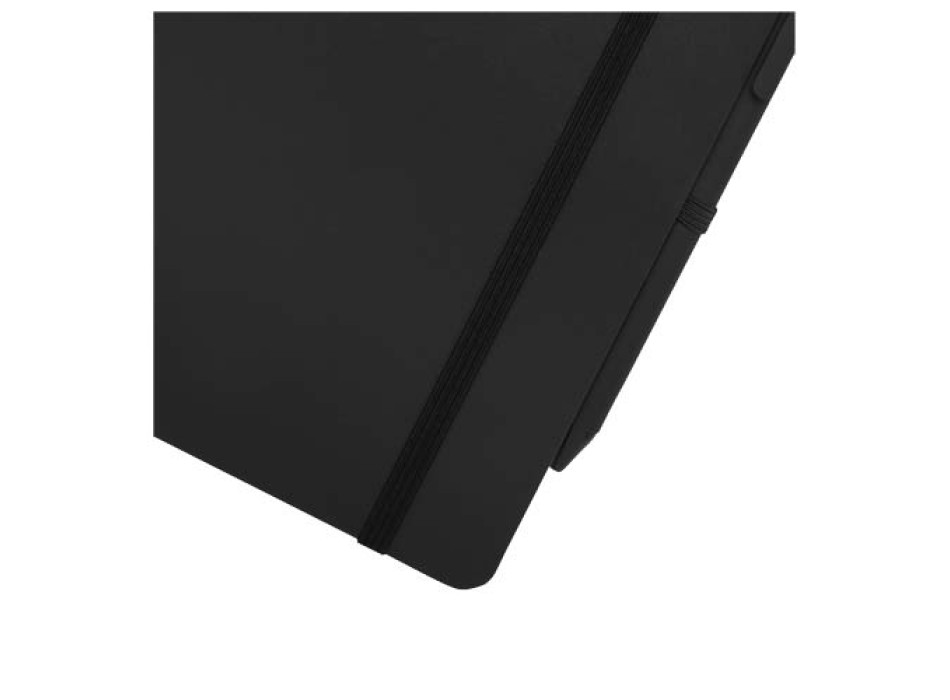 Blocco note formato A5 con copertina rigida in plastica recuperata in prossimità degli oceani e penna a sfera Thalaasa (inchiostro nero)