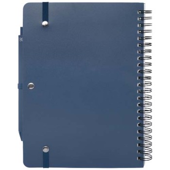 Blocco note formato A5 con copertina rigida in plastica recuperata in prossimità degli oceani e penna a sfera Thalaasa (inchiostro nero)
