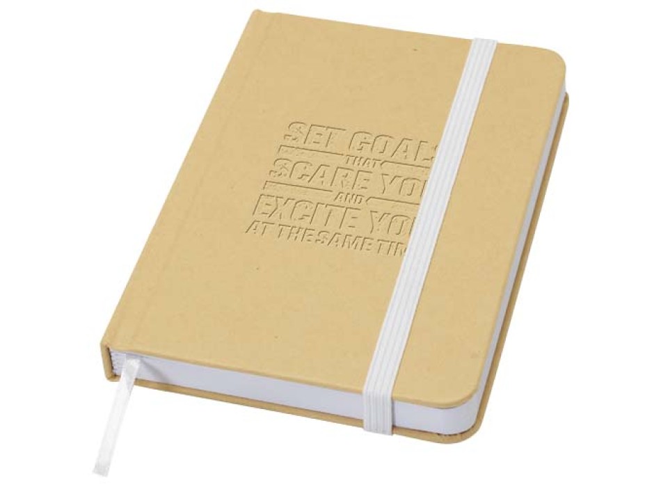 Blocco note formato A6 con copertina rigida in materiale riciclata e pagine bianche Reed