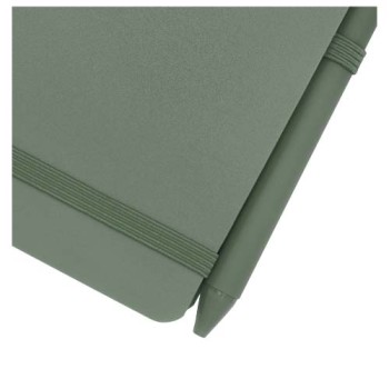 Blocco note formato A6 con copertina rigida in plastica recuperata in prossimità degli oceani e penna a sfera Thalaasa (inchiostro nero)