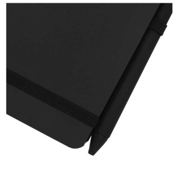 Blocco note formato A6 con copertina rigida in plastica recuperata in prossimità degli oceani e penna a sfera Thalaasa (inchiostro nero)