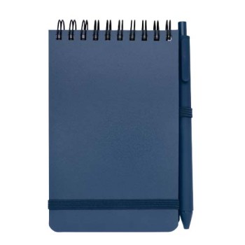 Blocco note formato A6 con copertina rigida in plastica recuperata in prossimità degli oceani e penna a sfera Thalaasa (inchiostro nero)
