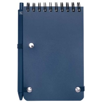Blocco note formato A6 con copertina rigida in plastica recuperata in prossimità degli oceani e penna a sfera Thalaasa (inchiostro nero)