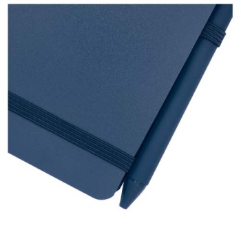 Blocco note formato A6 con copertina rigida in plastica recuperata in prossimità degli oceani e penna a sfera Thalaasa (inchiostro nero)