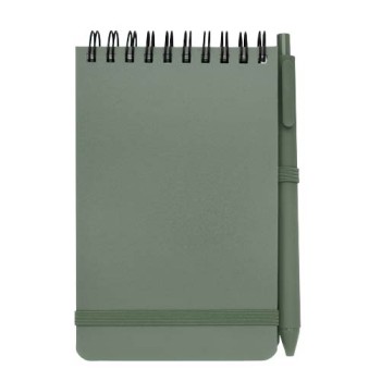 Blocco note formato A6 con copertina rigida in plastica recuperata in prossimità degli oceani e penna a sfera Thalaasa (inchiostro nero)