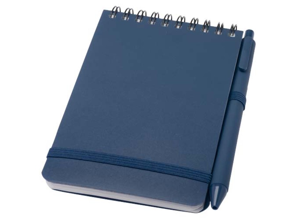 Blocco note formato A6 con copertina rigida in plastica recuperata in prossimità degli oceani e penna a sfera Thalaasa (inchiostro nero)