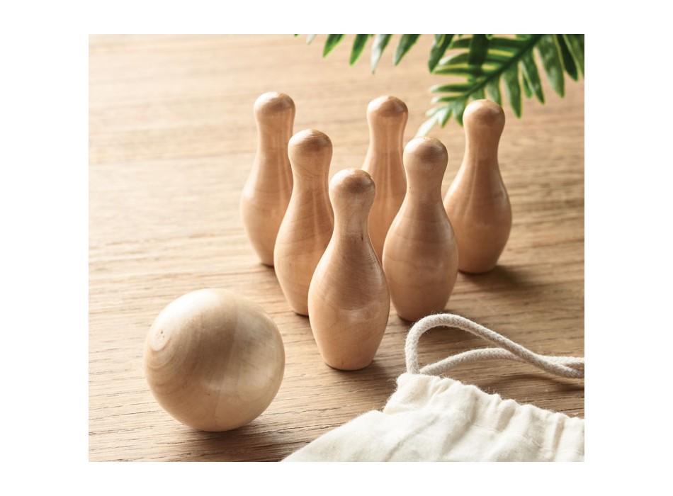 BOLITO - Mini set da bowling in legno di
