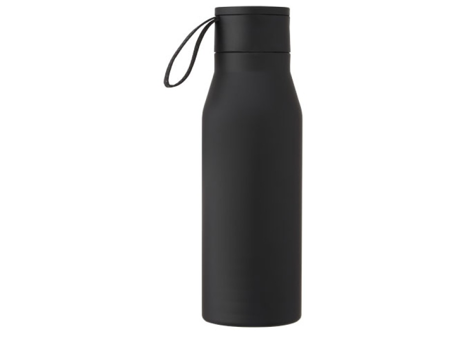 Borraccia in acciaio inossidabile da 500 ml con isolamento sottovuoto in rame, coperchio e cinturino in finta pelle Ljungan