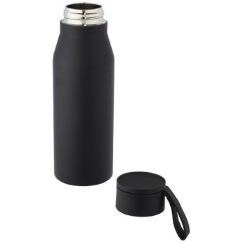 Borraccia in acciaio inossidabile da 500 ml con isolamento sottovuoto in rame, coperchio e cinturino in finta pelle Ljungan