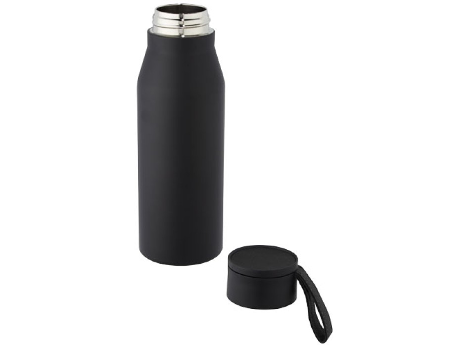 Borraccia in acciaio inossidabile da 500 ml con isolamento sottovuoto in rame, coperchio e cinturino in finta pelle Ljungan