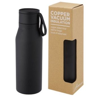 Borraccia in acciaio inossidabile da 500 ml con isolamento sottovuoto in rame, coperchio e cinturino in finta pelle Ljungan
