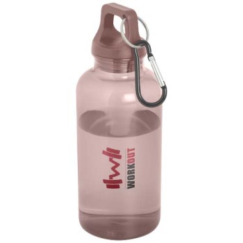 Borraccia in plastica riciclata certificata RCS da 400 ml con moschettone Oregon
