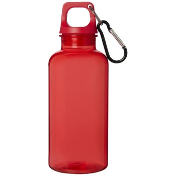 Borraccia in plastica riciclata certificata RCS da 400 ml con moschettone Oregon