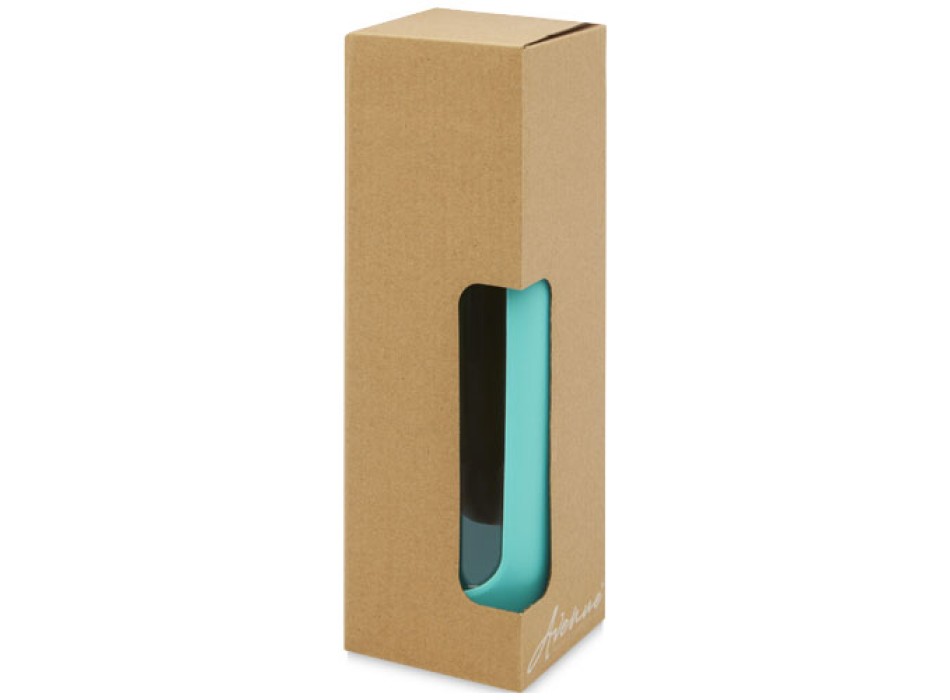 Borraccia in vetro borosilicato da 600 ml con impugnatura in silicone Tidan