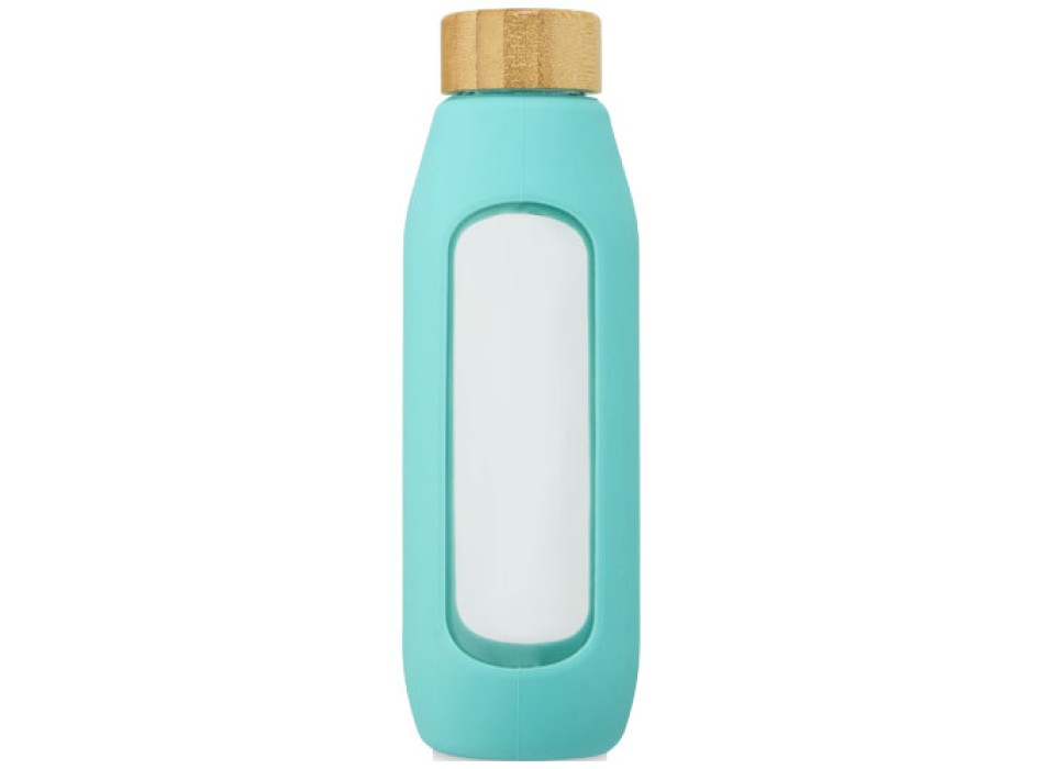Borraccia in vetro borosilicato da 600 ml con impugnatura in silicone Tidan