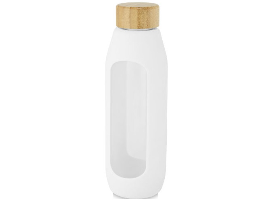 Borraccia in vetro borosilicato da 600 ml con impugnatura in silicone Tidan