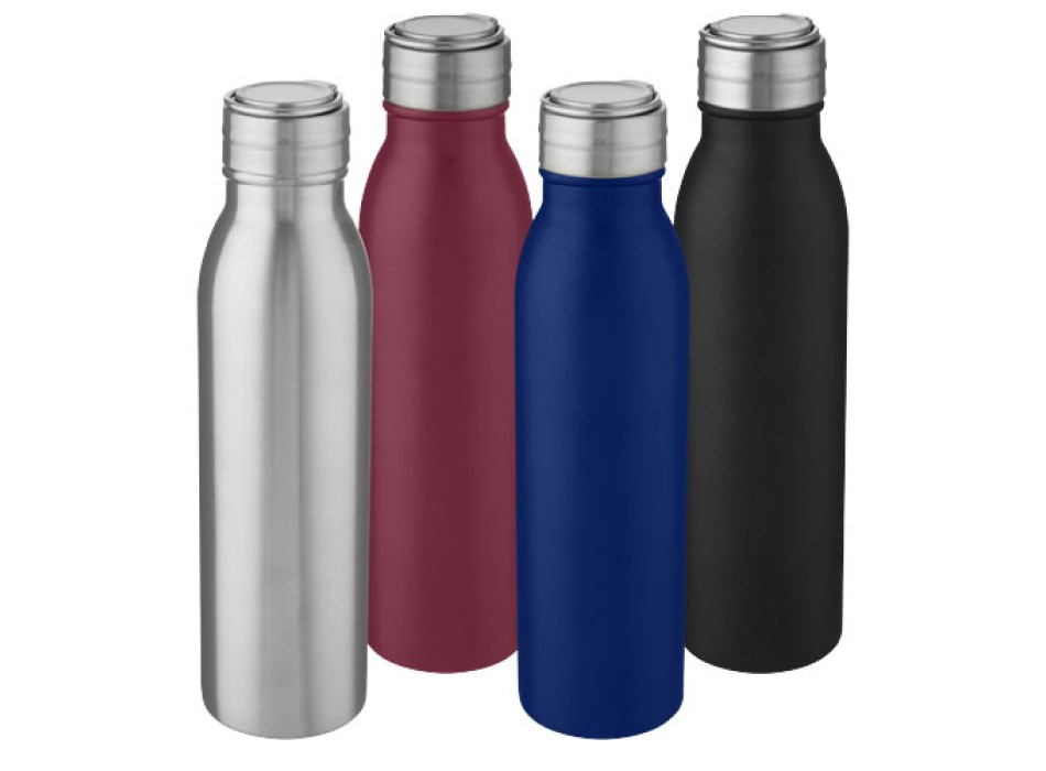 Borraccia sportiva Harper da 700 ml in acciaio inossidabile con anello in metallo