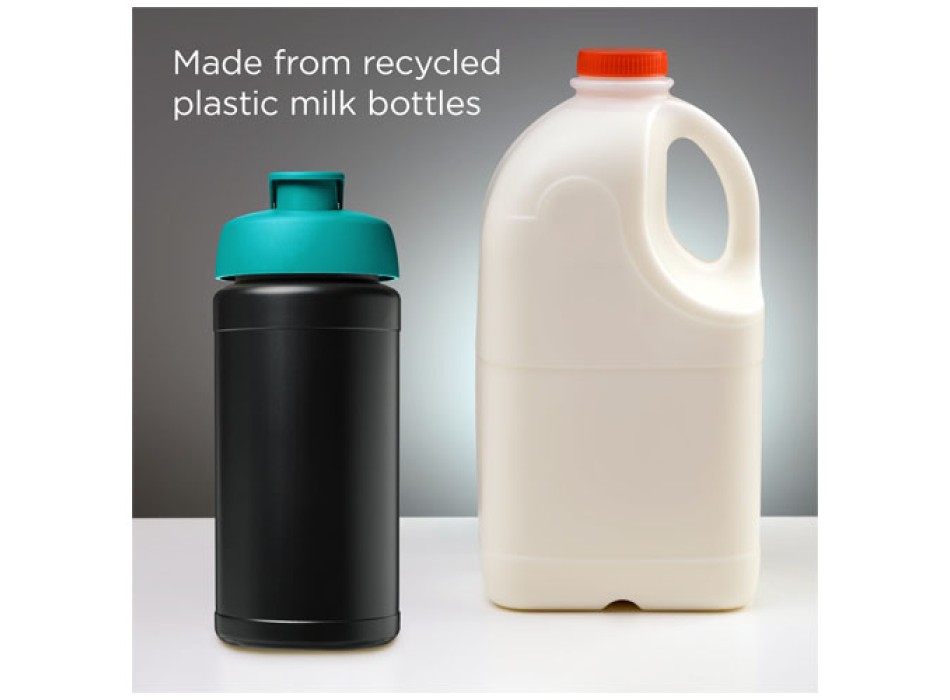 Borraccia sportiva in materiale riciclato con coperchio a scatto da 500 ml Baseline