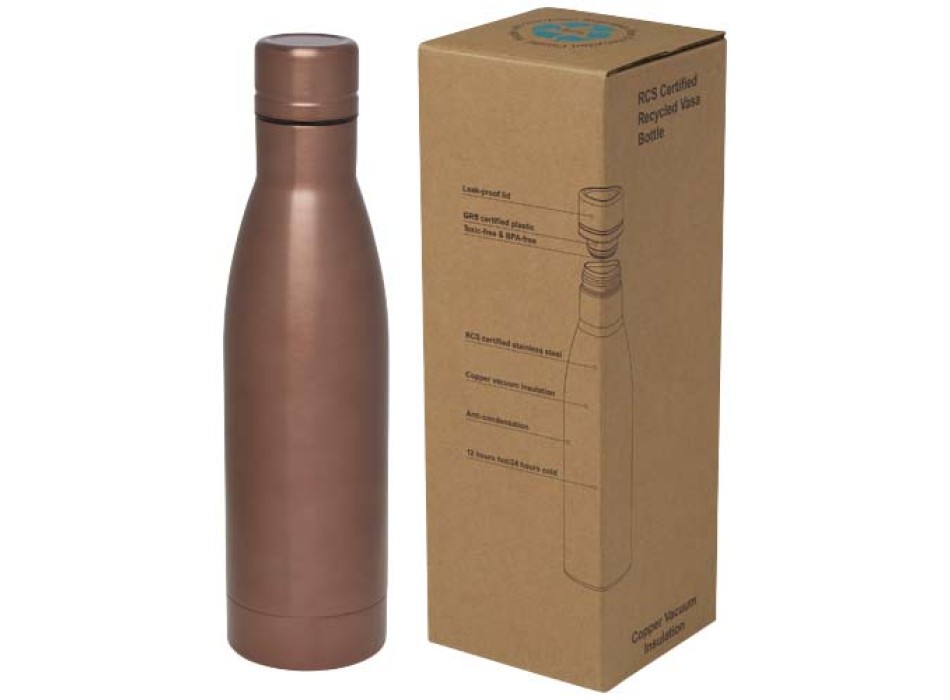 Borraccia termica con isolamento sottovuoto in rame e acciaio inossidabile riciclato certificato RCS da 500 ml Vasa
