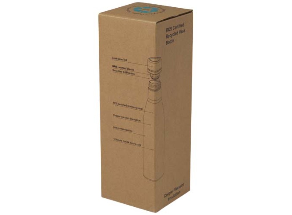 Borraccia termica con isolamento sottovuoto in rame e acciaio inossidabile riciclato certificato RCS da 500 ml Vasa