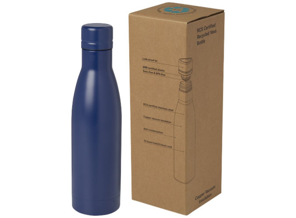 Borraccia termica con isolamento sottovuoto in rame e acciaio inossidabile riciclato certificato RCS da 500 ml Vasa