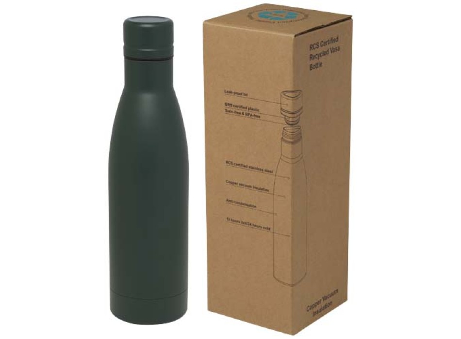 Borraccia termica con isolamento sottovuoto in rame e acciaio inossidabile riciclato certificato RCS da 500 ml Vasa