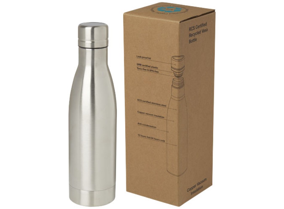 Borraccia termica con isolamento sottovuoto in rame e acciaio inossidabile riciclato certificato RCS da 500 ml Vasa
