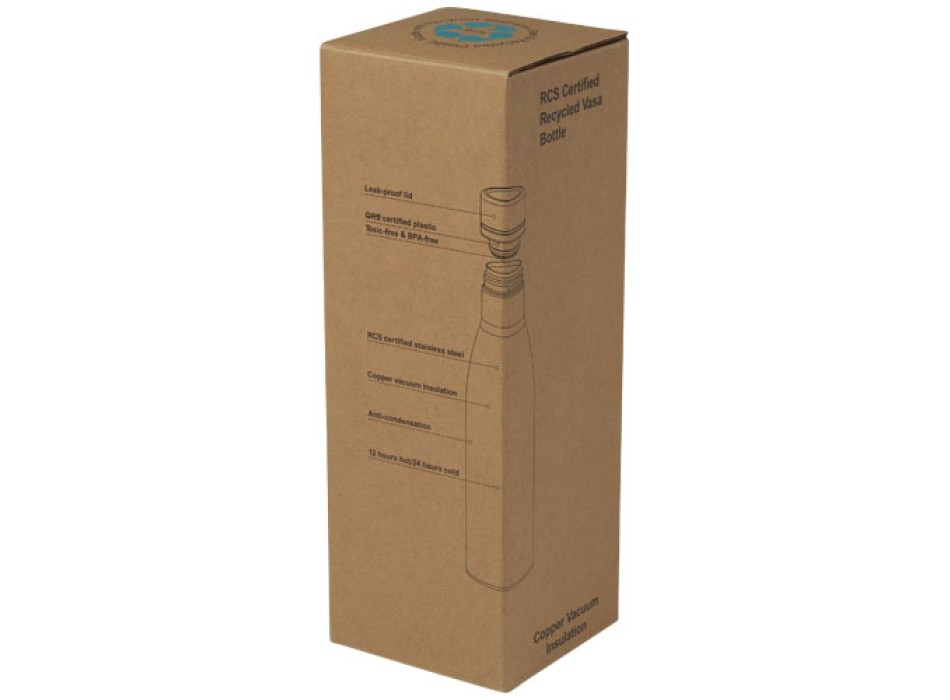 Borraccia termica con isolamento sottovuoto in rame e acciaio inossidabile riciclato certificato RCS da 500 ml Vasa