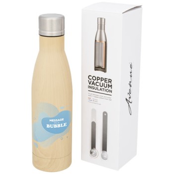 Borraccia termica con isolamento sottovuoto in rame effetto legno da 500 ml Vasa