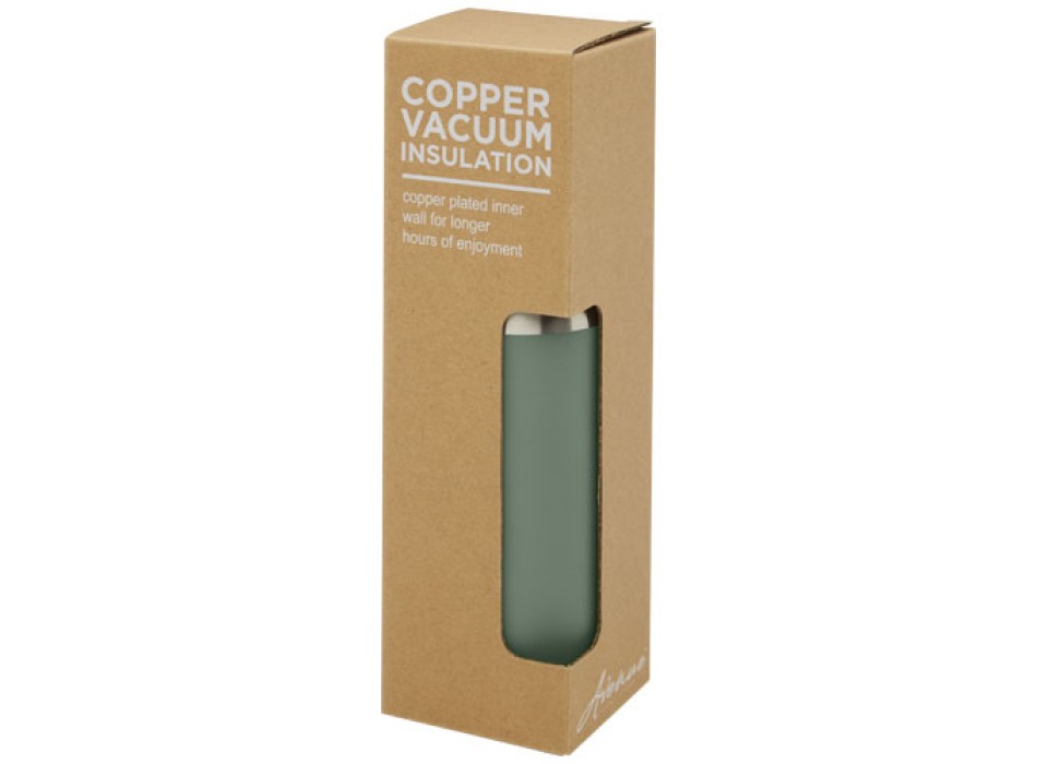 Borraccia termica in acciaio inossidabile con isolamento sottovuoto in rame e coperchio in bambù da 540 ml Hulan