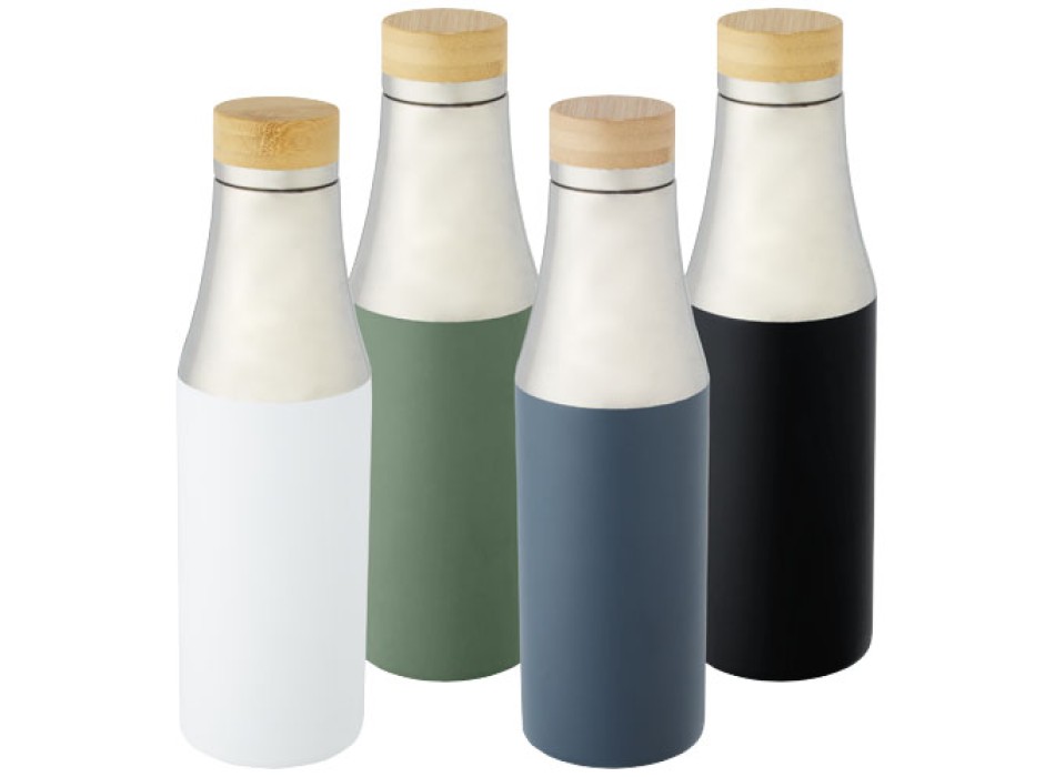 Borraccia termica in acciaio inossidabile con isolamento sottovuoto in rame e coperchio in bambù da 540 ml Hulan