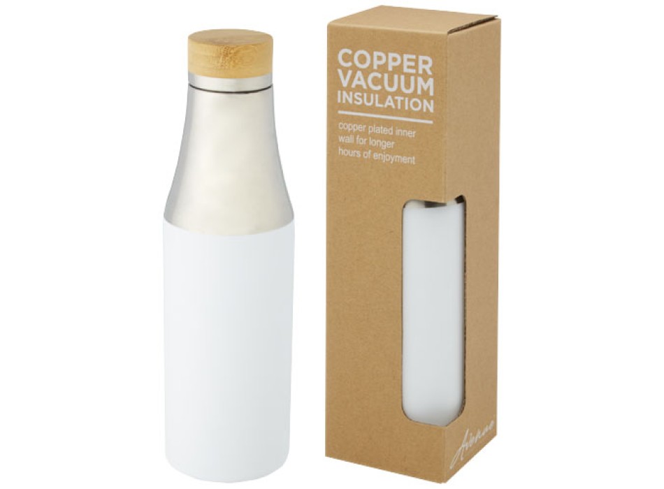 Borraccia termica in acciaio inossidabile con isolamento sottovuoto in rame e coperchio in bambù da 540 ml Hulan