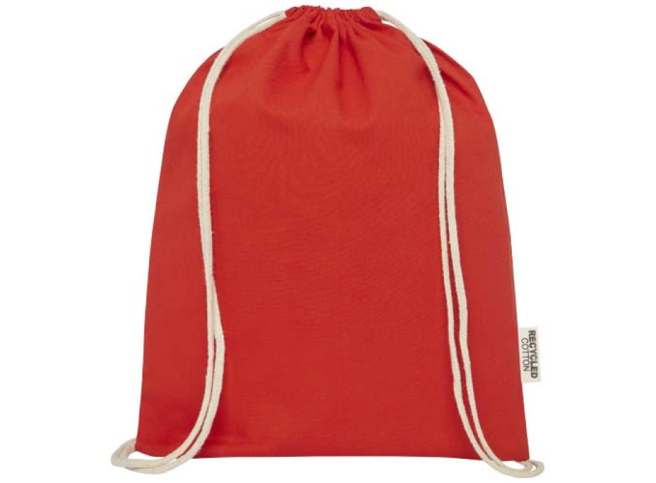 Borsa con cordoncino in cotone riciclato certificato GRS da 140 g/m² Oregon