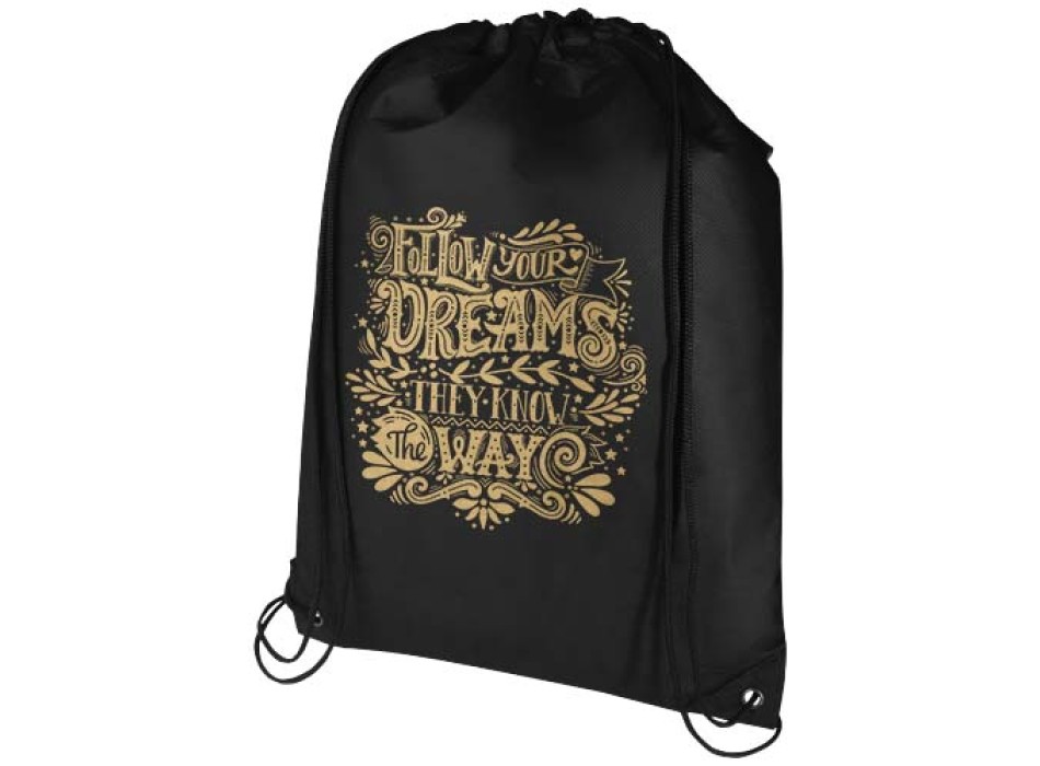 Borsa con coulisse in tessuto non tessuto riciclato certificato GRS Evergreen - 5L