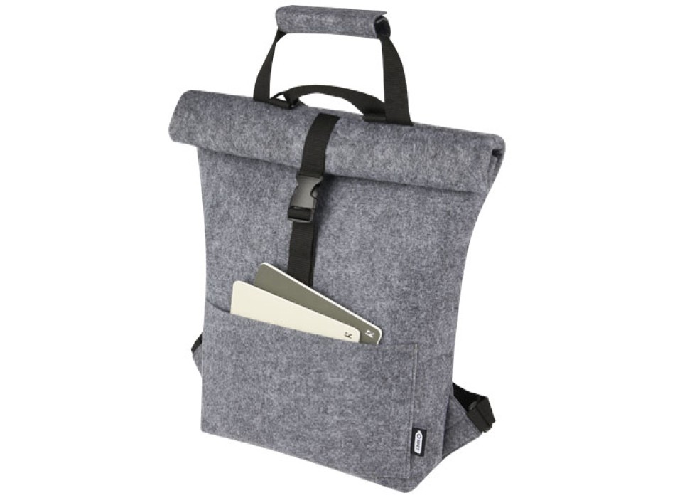 Borsa per bicicletta con chiusura arrotolabile in feltro riciclato GRS Felta - 13L