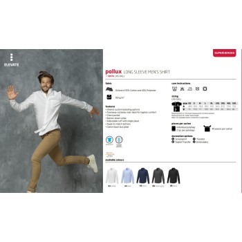 Camicia da uomo a maniche lunghe Pollux